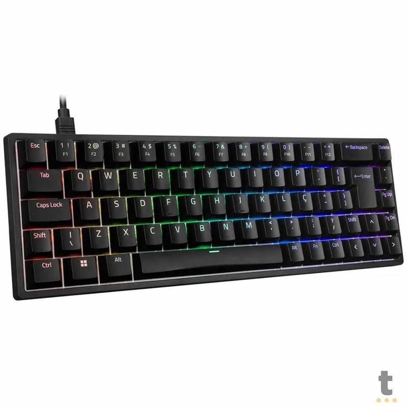 Teclado Gamer Mecanico Akko 3068S Switch Akko Orange RGB Preto