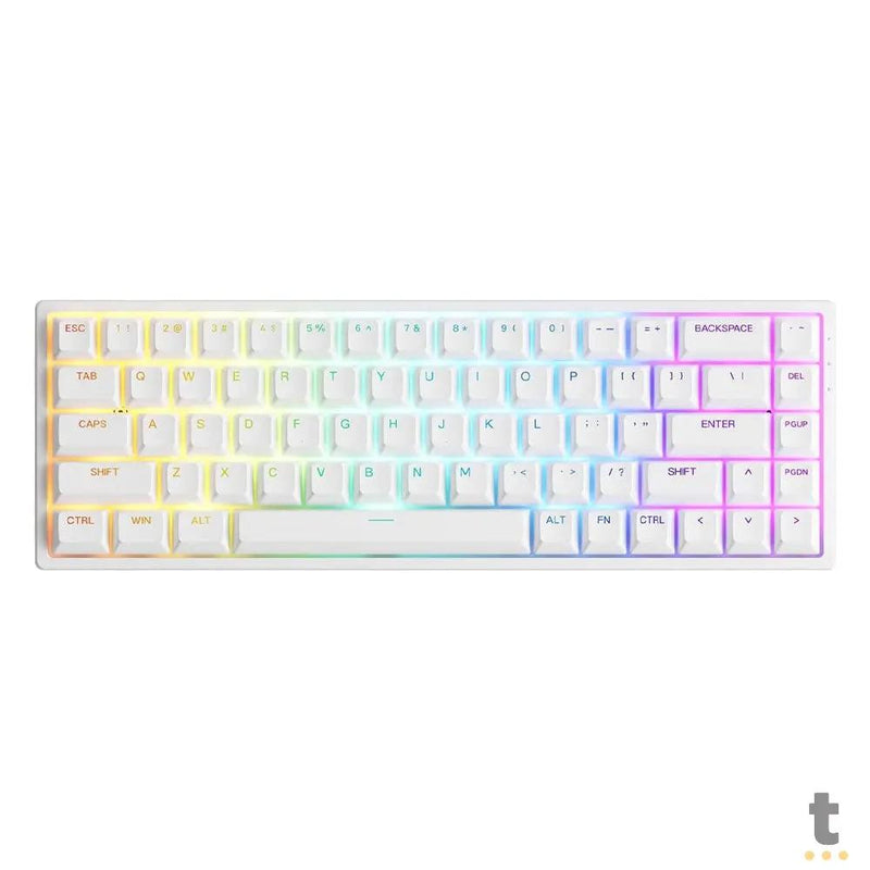Teclado Gamer Mecanico Akko Asa 3068V2 Switch Jelly Pink RGB Branco