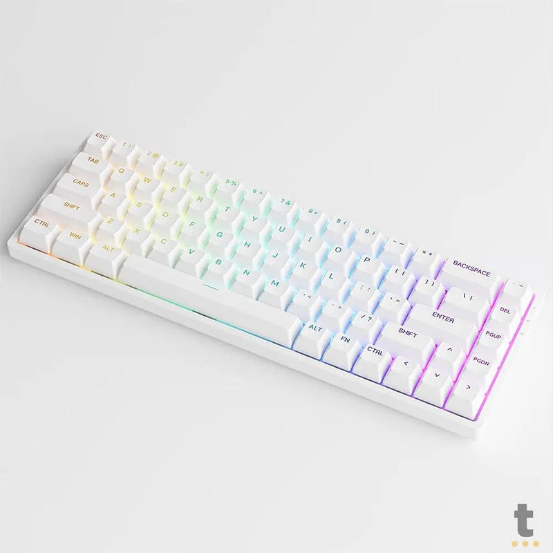 Teclado Gamer Mecanico Akko Asa 3068V2 Switch Jelly Pink RGB Branco