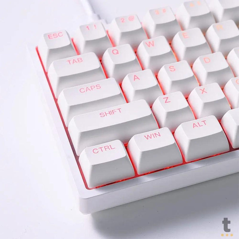 Teclado Gamer Mecanico Akko Asa 3068V2 Switch Jelly Pink RGB Branco