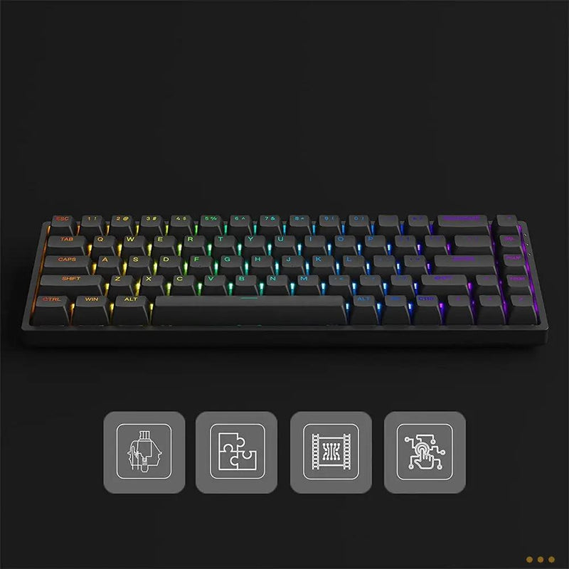 Teclado Gamer Mecanico Akko Asa 3068V2 Switch Jelly Pink RGB Preto