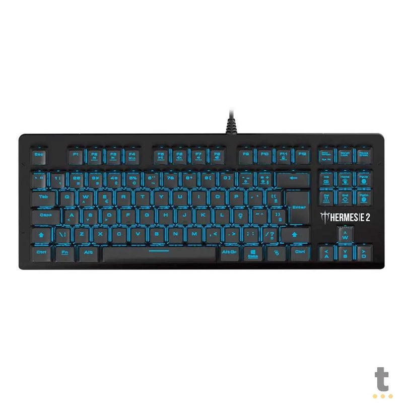 Teclado Gamer Mecanico Gamdias Led Azul Preto - HERMES E2 BLUE (BR/RED)