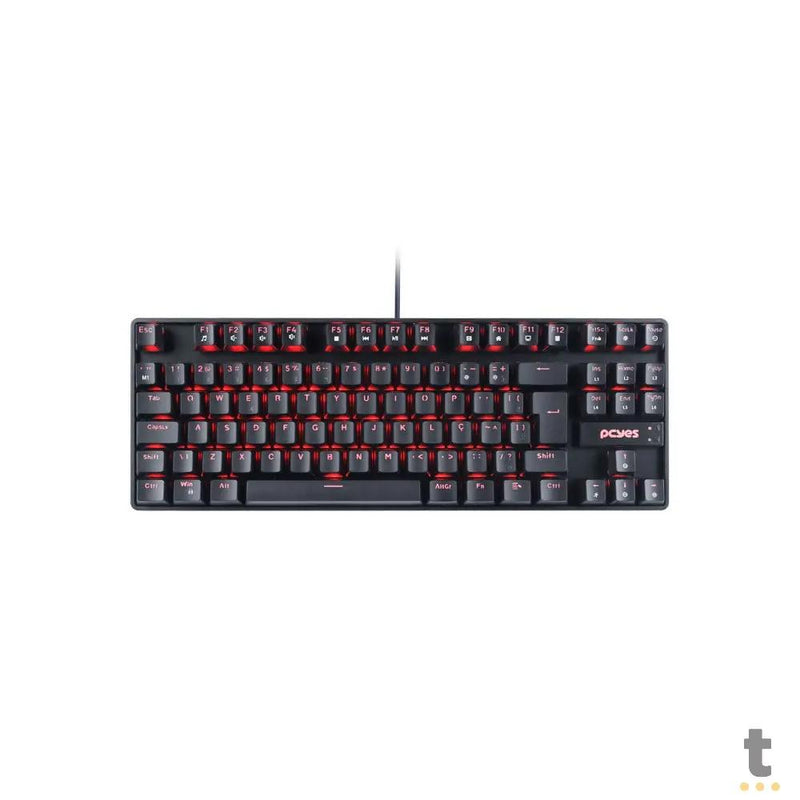 Teclado Gamer Mecanico PCYes TKL Neron Outemu Blue Hotswap Led Vermelho - PNOHBLV