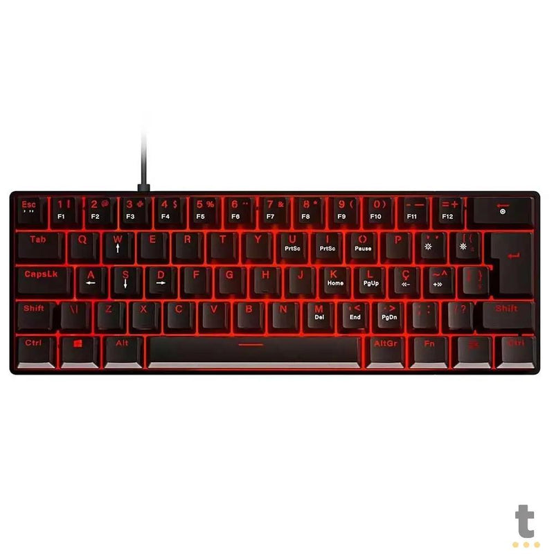 Teclado Gamer Mecanico PCYes Zot Outemu Brown Hotswap Abnt2 Led Vermelho Preto - PZOHBWV