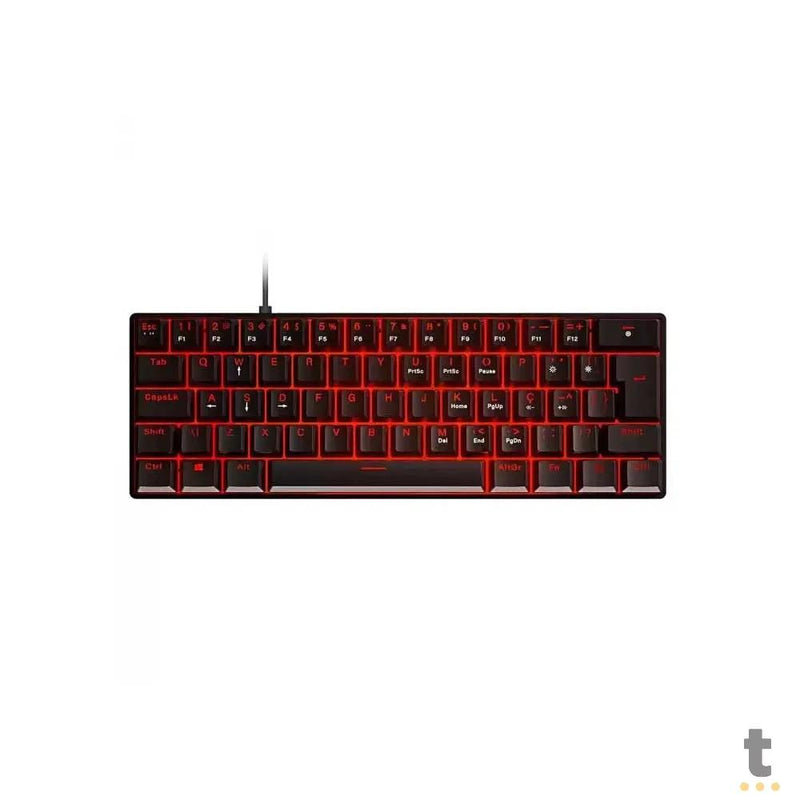 Teclado Gamer Mecanico PCYes Zot Outemu Brown Hotswap Abnt2 Led Vermelho Preto - PZOHBWV