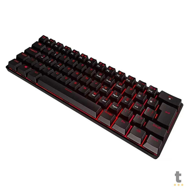 Teclado Gamer Mecanico PCYes Zot Outemu Brown Hotswap Abnt2 Led Vermelho Preto - PZOHBWV