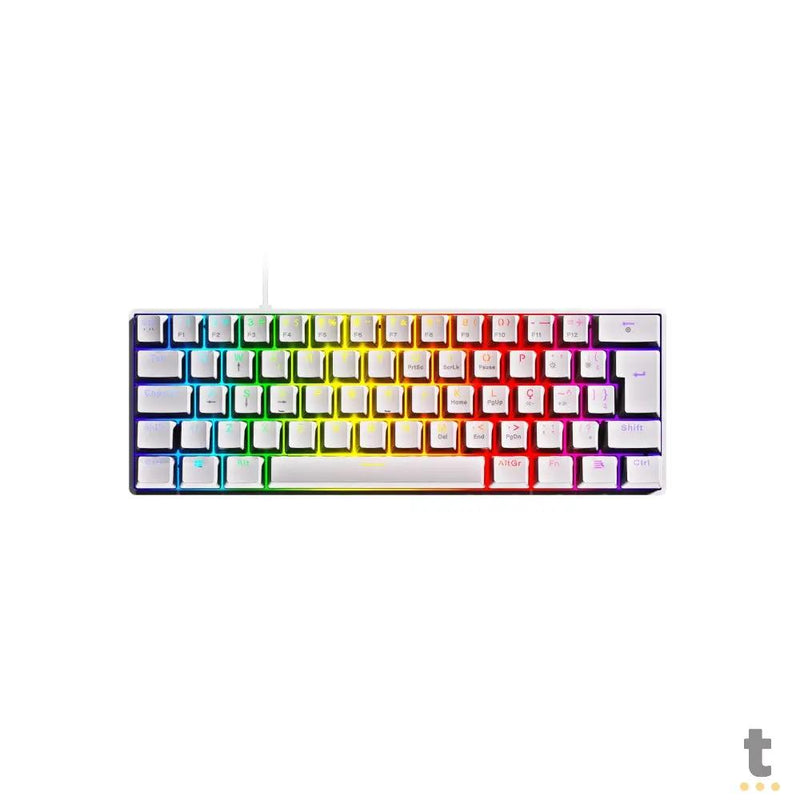 Teclado Gamer Mecanico PCYes Zot Outemu Brown Hotswap RGB Branco - PZWOHBWRGB