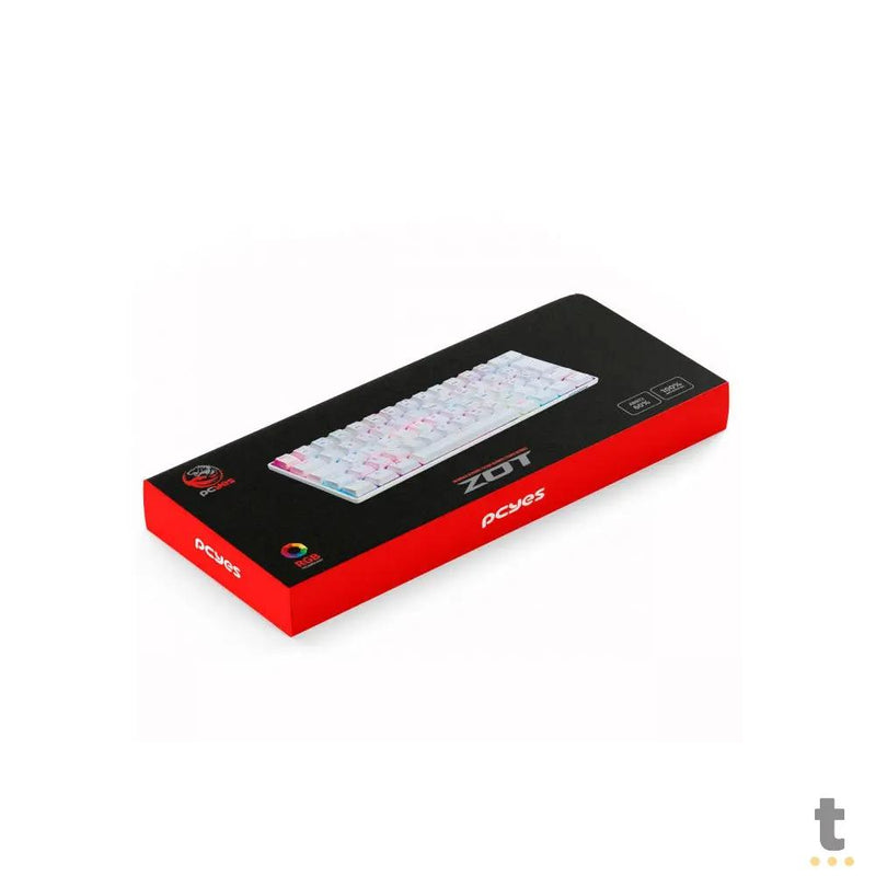 Teclado Gamer Mecanico PCYes Zot Outemu Brown Hotswap RGB Branco - PZWOHBWRGB