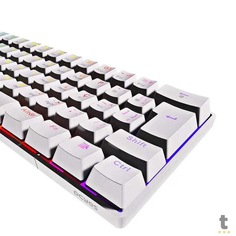 Teclado Gamer Mecanico PCYes Zot Outemu Red Hotswap Abnt2 RGB Branco - PZWOHRDRGB