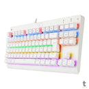 Teclado Gamer Mecânico Redragon Dark Avenger Lunar White RGB Branco - K568W-R - Switch Red