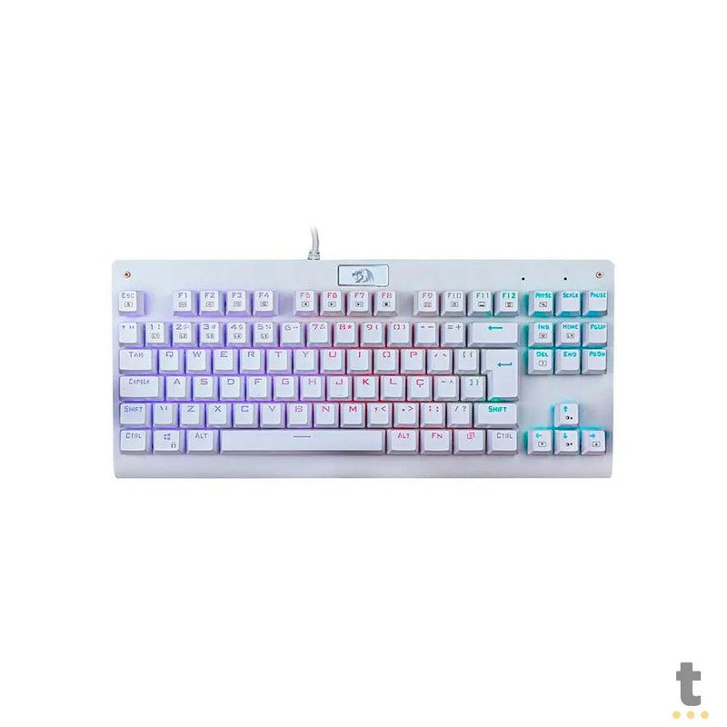 Teclado Gamer Mecânico Redragon Dark Avenger Lunar White RGB Branco - K568W-RGB - Switch Blue