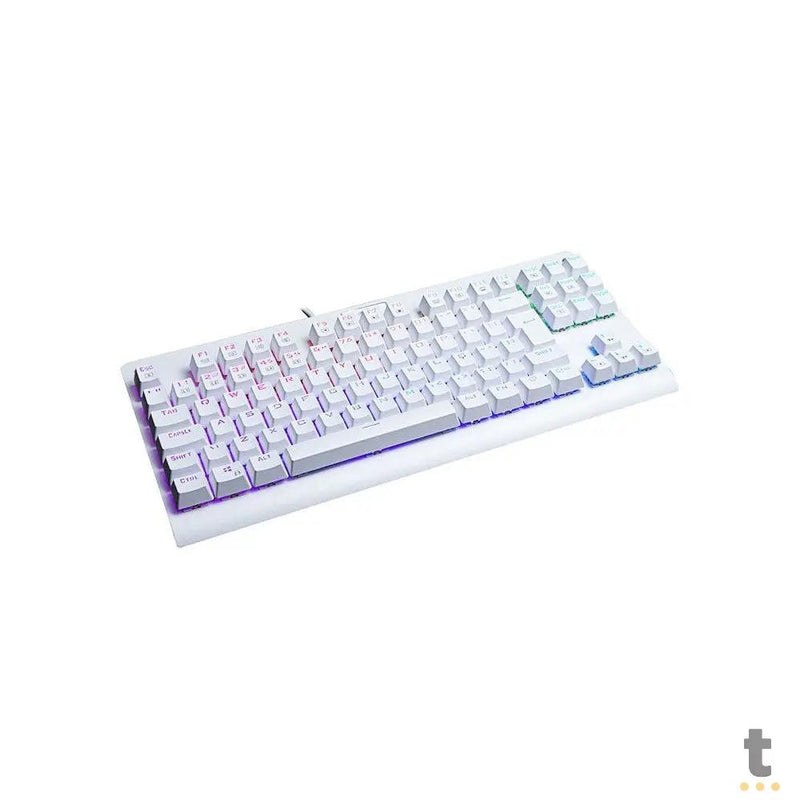 Teclado Gamer Mecânico Redragon Dark Avenger Lunar White RGB Branco - K568W-RGB - Switch Blue