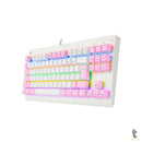 Teclado Gamer Mecânico Redragon Dark Avenger Rainbow RGB Branco e Rosa - K568WP-R (PT-BROWN)