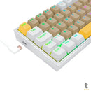 Teclado Gamer Mecânico Redragon Fizz Branco / Cinza / Amarelo RGB Switch Marrom - K617RGB-YL GY WT