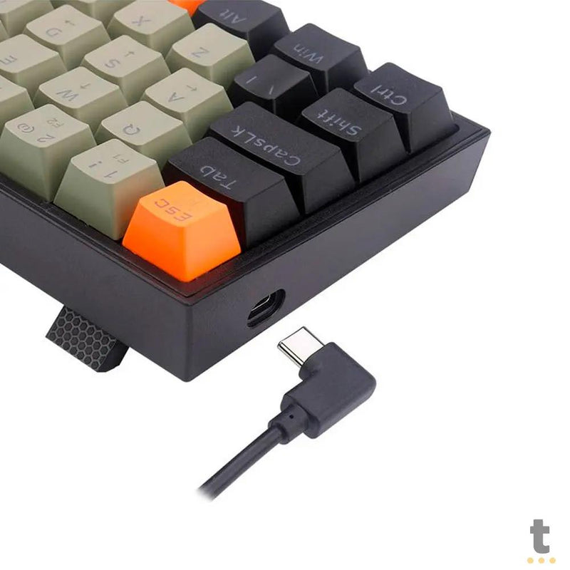 Teclado Gamer Mecânico Redragon Fizz Laranja / Cinza / Preto RGB Switch Marrom - K617RGB-OG GY BK