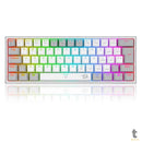 Teclado Gamer Mecanico Redragon Fizz RGB Branco Cinza Switch Azul - K617-RGB-W