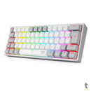 Teclado Gamer Mecanico Redragon Fizz RGB Branco Cinza Switch Azul - K617-RGB-W