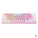 Teclado Gamer Mecanico Redragon Fizz RGB Branco Rosa/Branco Switch Azul - K617-RGB-W
