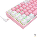 Teclado Gamer Mecanico Redragon Fizz RGB Branco Rosa/Branco Switch Azul - K617-RGB-W