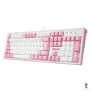 Teclado Gamer Mecânico Redragon Hades Led White Branco e Rosa - K623-WP (PT-BLUE)