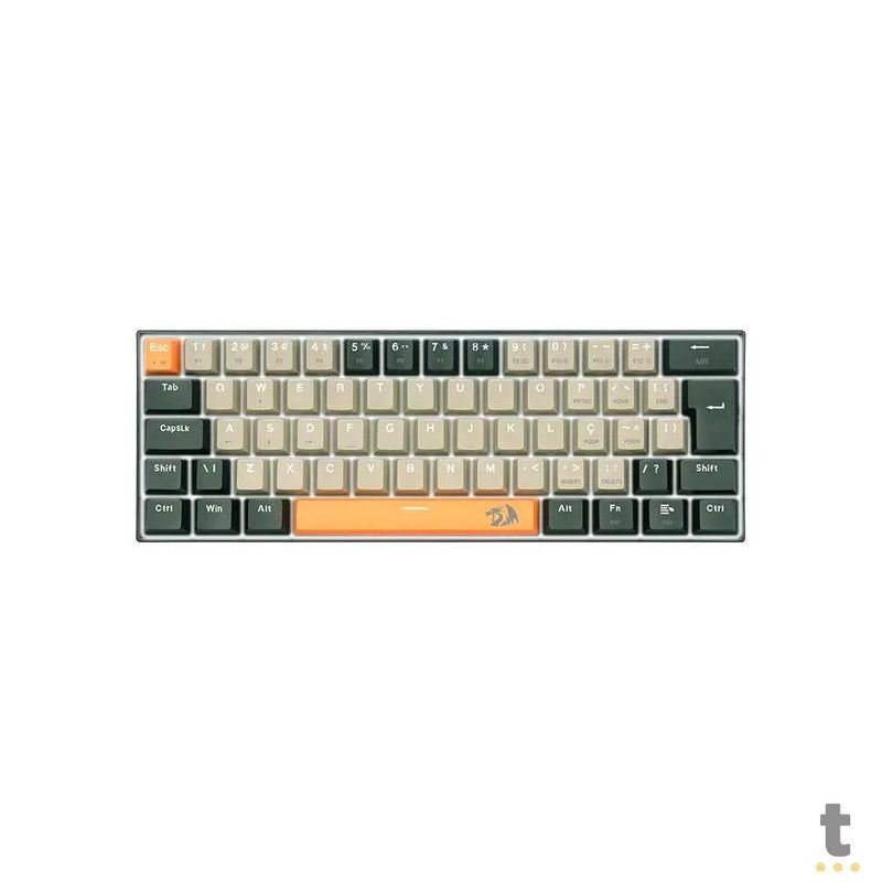 Teclado Gamer Mecânico Redragon Lakshmi Sunrise Led Branco Switch Marrom - K606-OG GY BK (PT-BR)