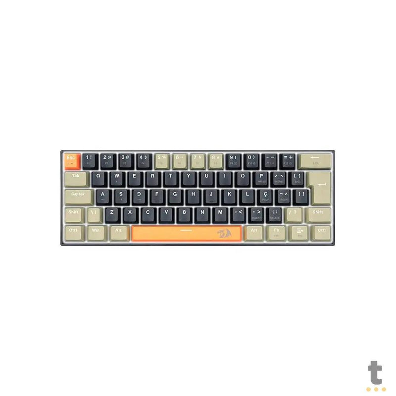 Teclado Gamer Mecânico Redragon Lakshmi Sunset Led Branco Switch Marrom - K606-OG BK GY (PT-BR)