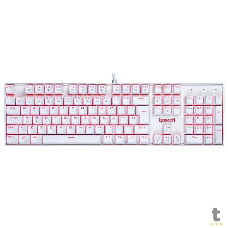 Teclado Gamer Mecânico Redragon Mitra Lunar RGB Branco - K551W-RGB (PT-BLUE)