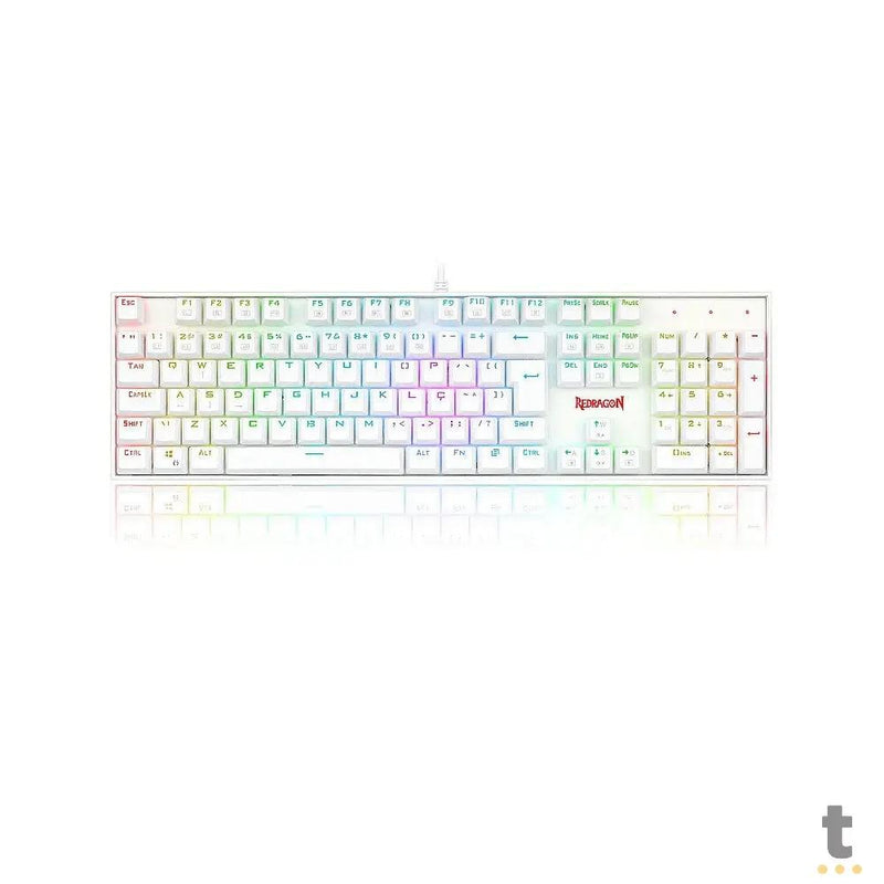 Teclado Gamer Mecânico Redragon Mitra Lunar RGB Branco - K551W-RGB (PT-RED)
