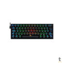 Teclado Gamer Mecânico Sem Fio Redragon Fizz Pro Preto Wireless RGB Switch Azul - K616-RGB-B