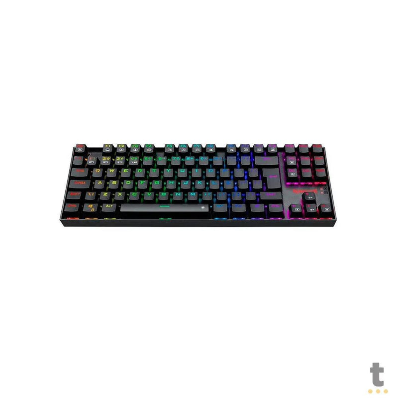 Teclado Gamer Mecanico Sem Fio Redragon Kumara Pro Wireless Rgb Preto Switch Marrom - K552RGB-BRS-B