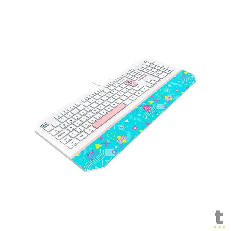 Teclado Gamer Membrana Redragon Luluca RGB Apoio de Pulso Integrado Personalizado - L502