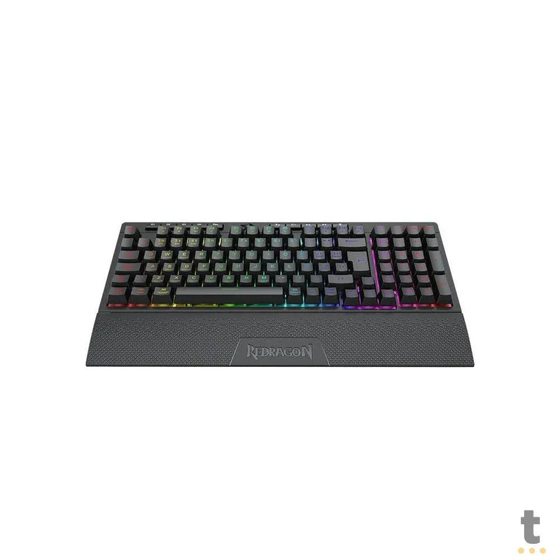 Teclado Gamer Membrana Redragon Shiva 98 RGB Preto C/ Apoio de Pulso - K515-RGB