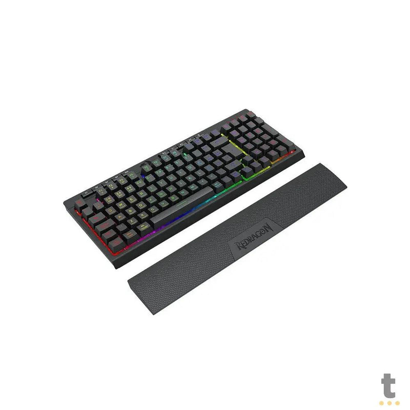 Teclado Gamer Membrana Redragon Shiva 98 RGB Preto C/ Apoio de Pulso - K515-RGB