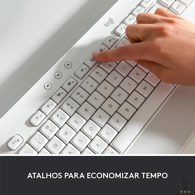 Teclado Sem Fio Logitech Signature K650 Branco C/ Apoio para as Maos - 920-010965