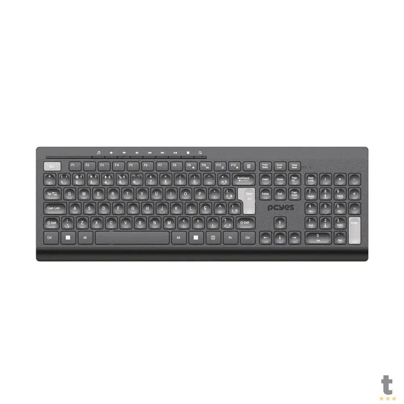 Teclado Sem Fio PCYes Soft Preto / Cinza - PTOSFWAB