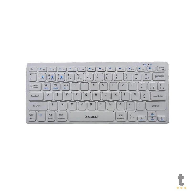 Teclado Sem Fio aGold Conexão BT Branco - TCD-05