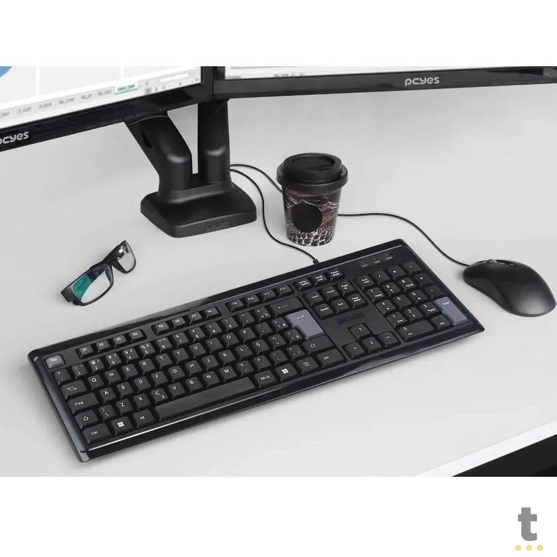 Teclado Usb PCYes Classic Preto / Cinza - Ptocl2Ab