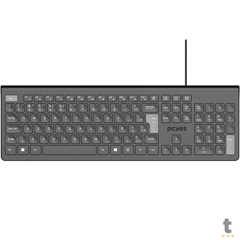 Teclado Usb PCYes Soft Preto / Cinza - Ptosf2Ab