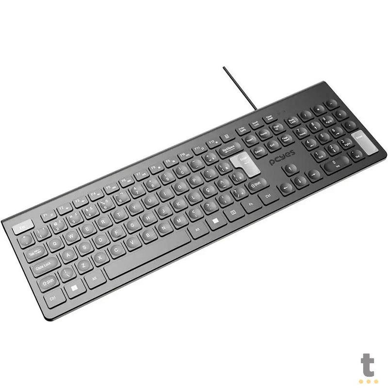 Teclado Usb PCYes Soft Preto / Cinza - Ptosf2Ab