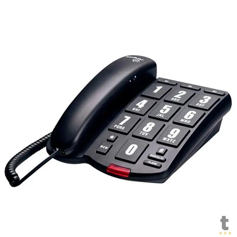 Telefone Intelbras Tok Facil Preto - 4000034
