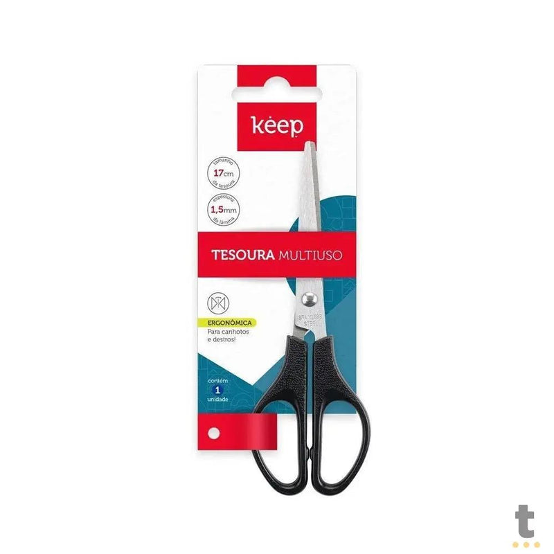 Tesoura Multiuso Keep 17cm Preta - EI174