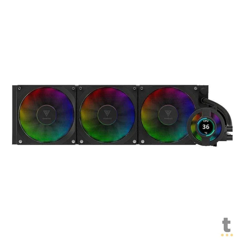 Water Cooler 3 Fans Gamdias Chione ARGB 360mm C/ Display LCD (Intel/AMD) - CHIONE P3-360U