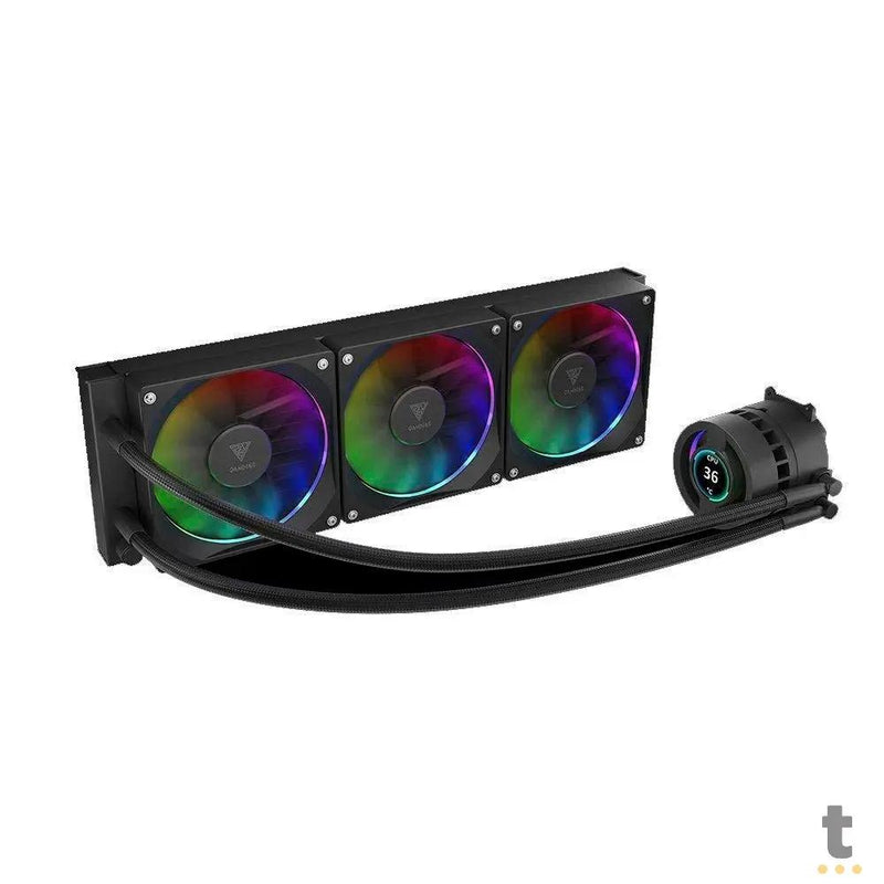 Water Cooler 3 Fans Gamdias Chione ARGB 360mm C/ Display LCD (Intel/AMD) - CHIONE P3-360U