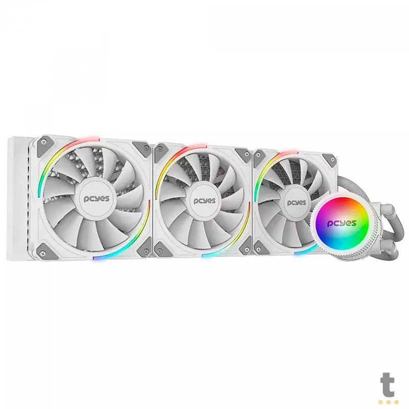 Water Cooler PCYes Sangue Frio 3 Triple Fan 360mm ARGB TDP 350W (Intel/AMD) Branco - ARGBSF3360WGBR