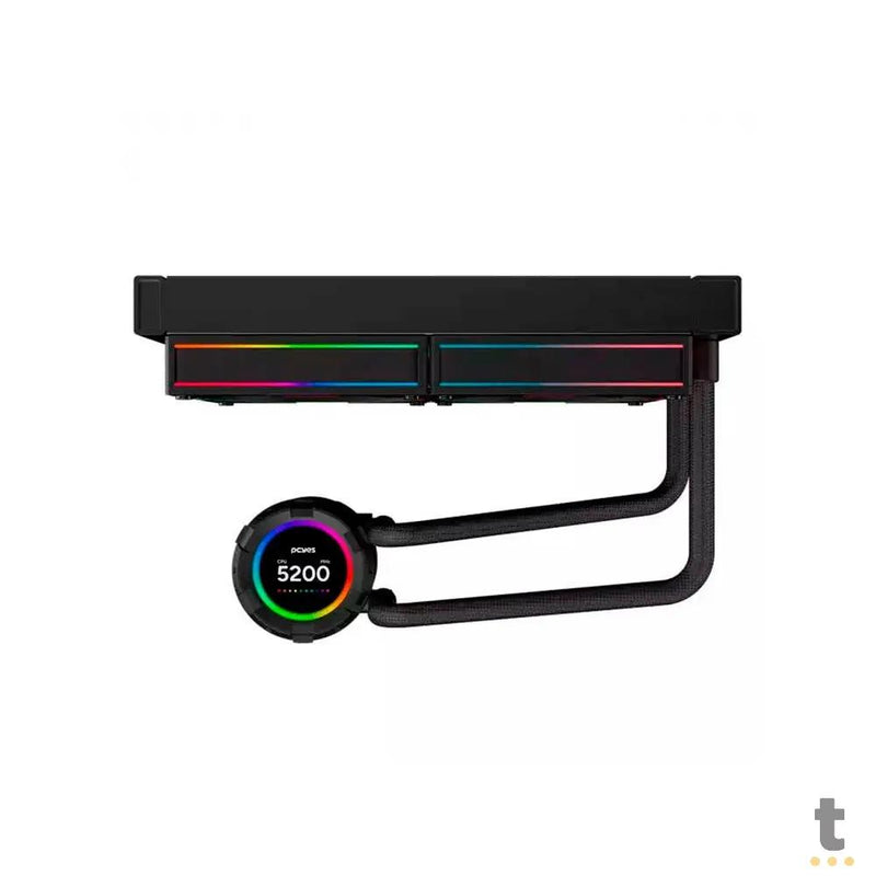 Water Cooler PCYes Vision 2 Fans 240mm Tela LCD 2,1'' (Intel/AMD) Black Vulcan - Vs240Bv