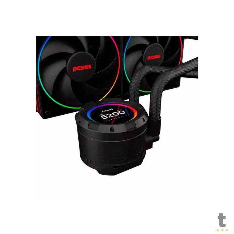 Water Cooler PCYes Vision 2 Fans 240mm Tela LCD 2,1'' (Intel/AMD) Black Vulcan - Vs240Bv