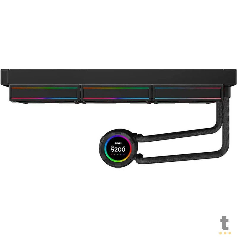 Water Cooler PCYes Vision 3 Fans 360mm Tela LCD 2,1'' (Intel/AMD) Black Vulcan - Vs360Bv