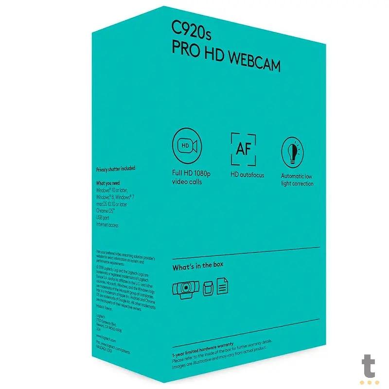 Webcam Logitech C920s Pro Full Hd 1080p 30fps Video Chamada Foco Automático - 960-001257